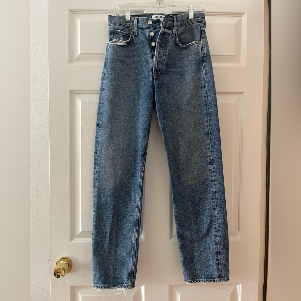 Agolde Blue Straight Leg Jeans
